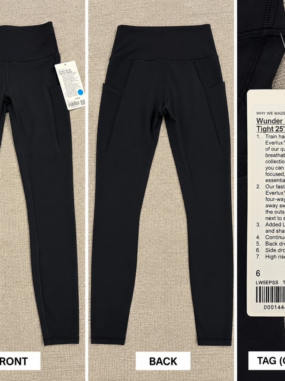 Lululemon Wunder Train High-Rise Tight 25" Pockets True Navy Size 6 NWT
